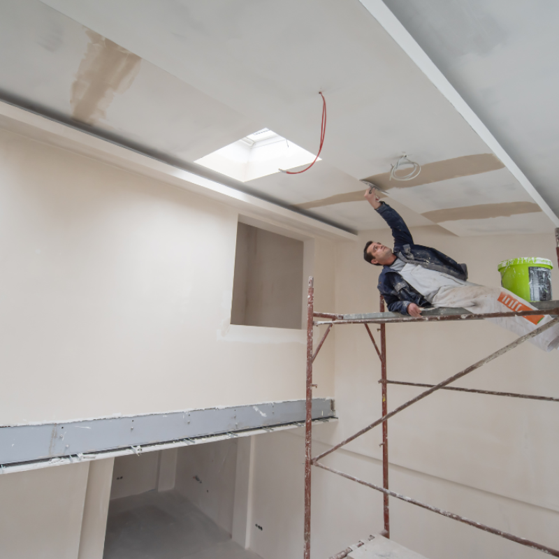 Professional gypsum partition installation