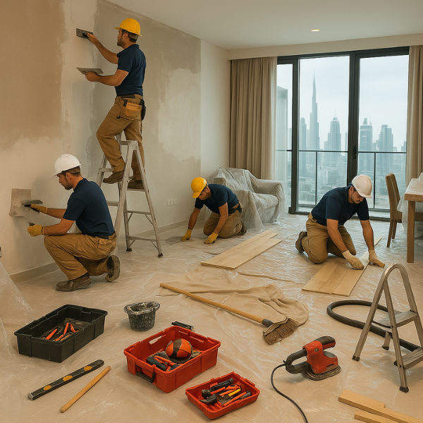 SSTS technician fixing electrical panel in Dubai