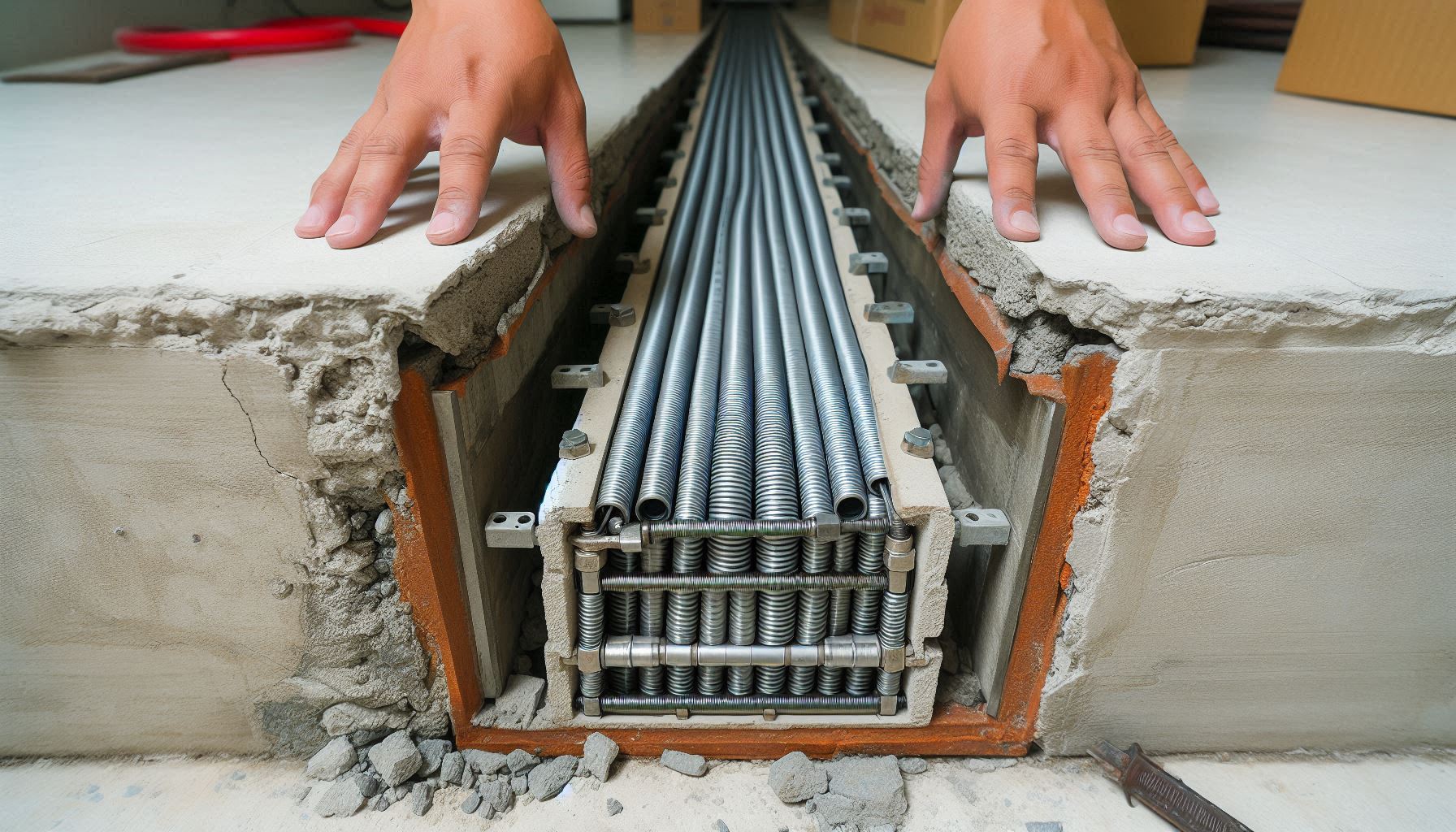 Expansion joint installed in building