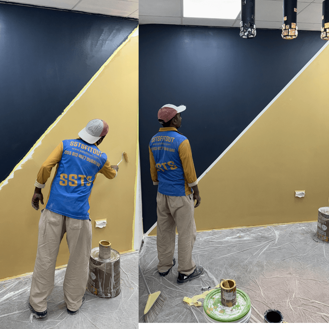 Professional painter delivering premium finish — SSTS Fitout, Dubai