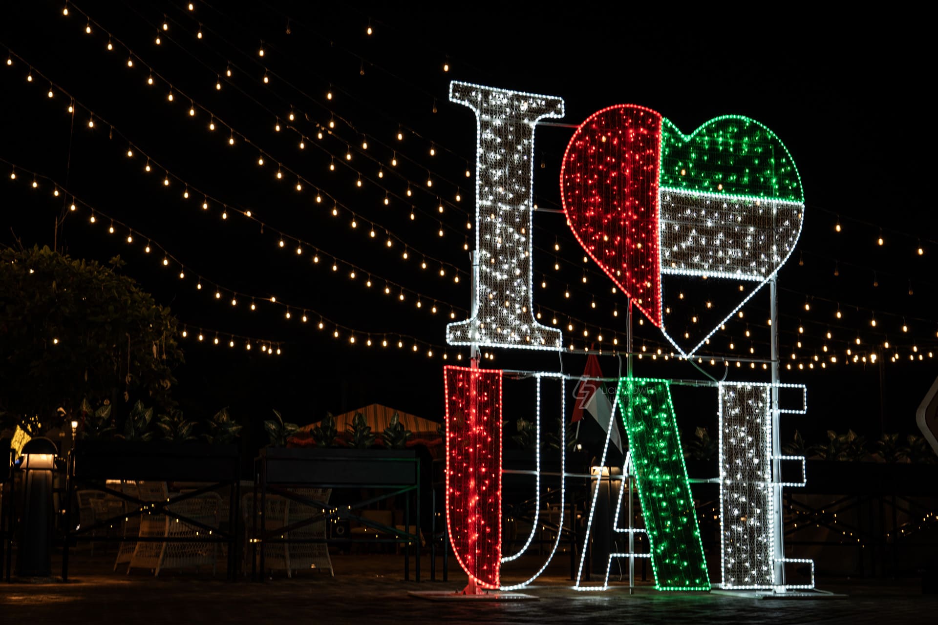 UAE National Day Festival Lighting Installation - Flag Color Lighting