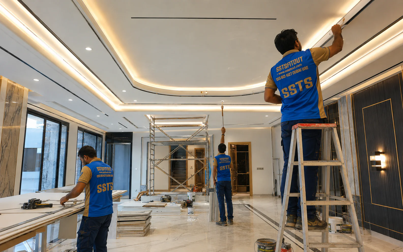 Gypsum Work | SSTS Fitout False ceiling installation