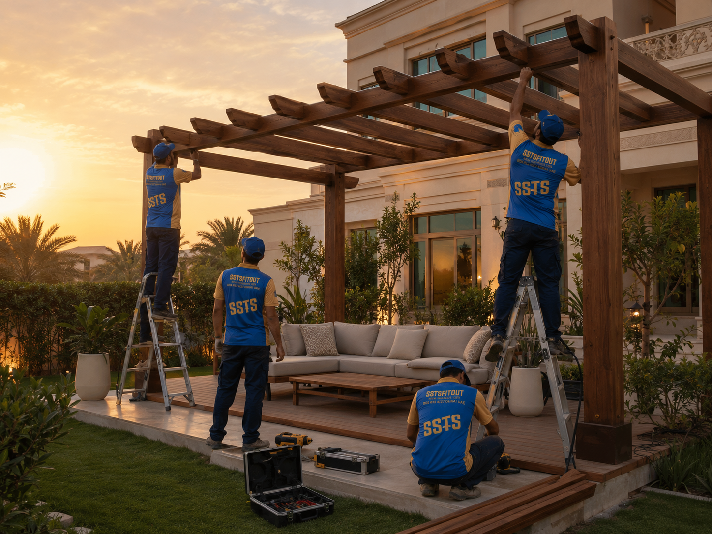 Landscaping Services | SSTS Fitout Pergola Installation Dubai