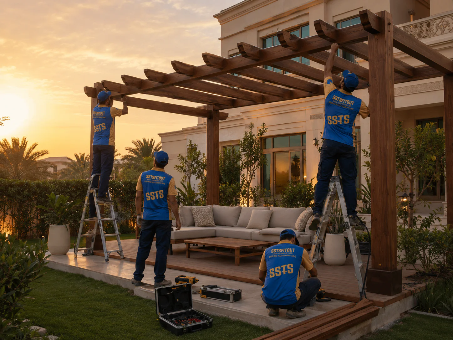 Landscaping Services | SSTS Fitout Pergola Installation Dubai
