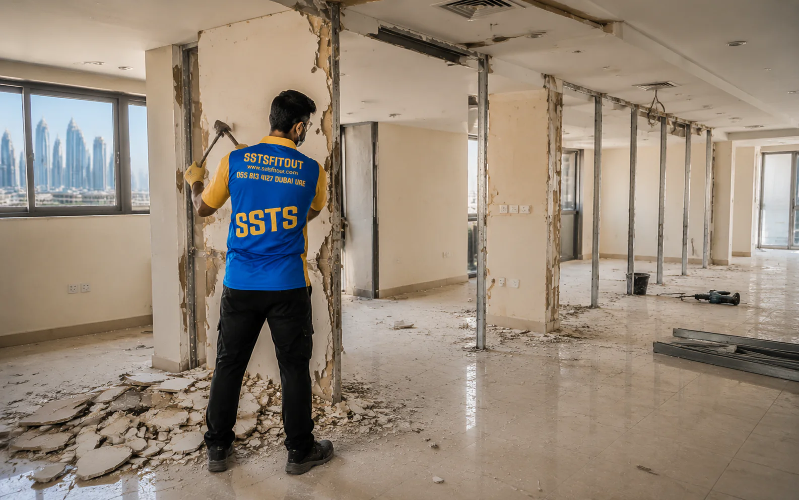 Demolition Services | SSTS Fitout Wall removal selective demolition Dubai